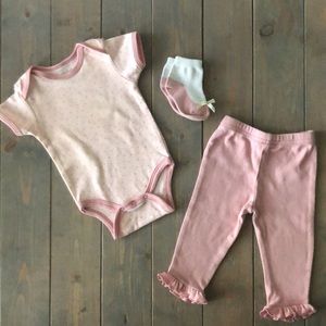 Pink on pink and white summer outfit